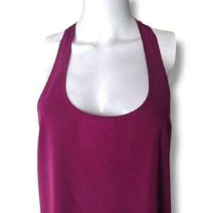 *SALE*Frenchi Women's Semi-Sheer Racerback Tank Top – Plum Purple, Size XS